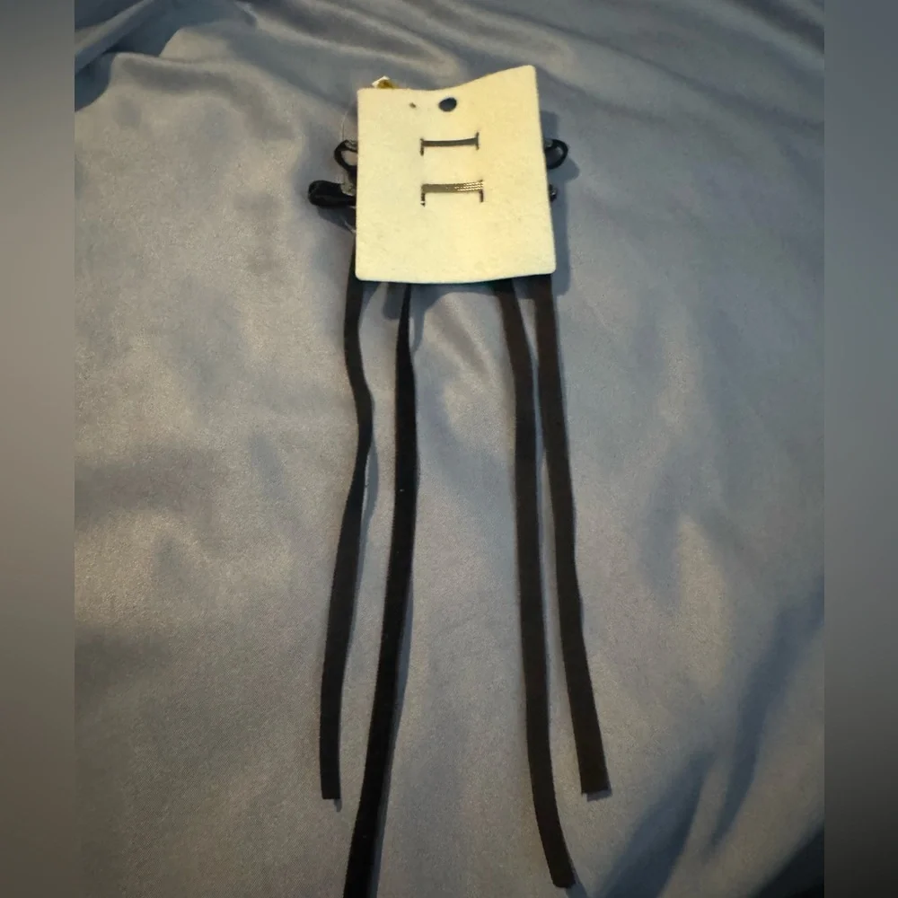 NWT Free People Faux Bow Barrettes in Black